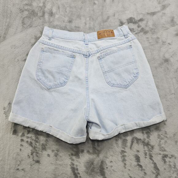 Vintage 90s Riders Shorts Womens 14 Blue Light Wash High Rise Cuffed Jorts Mom - Picture 4 of 12